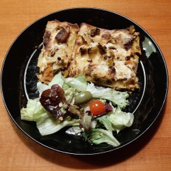 Lasagne met prei, boursin...