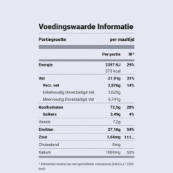 Voedingswaarde informatie - Pasta met spinazie, shiitake en tofu en sesamzaadjes